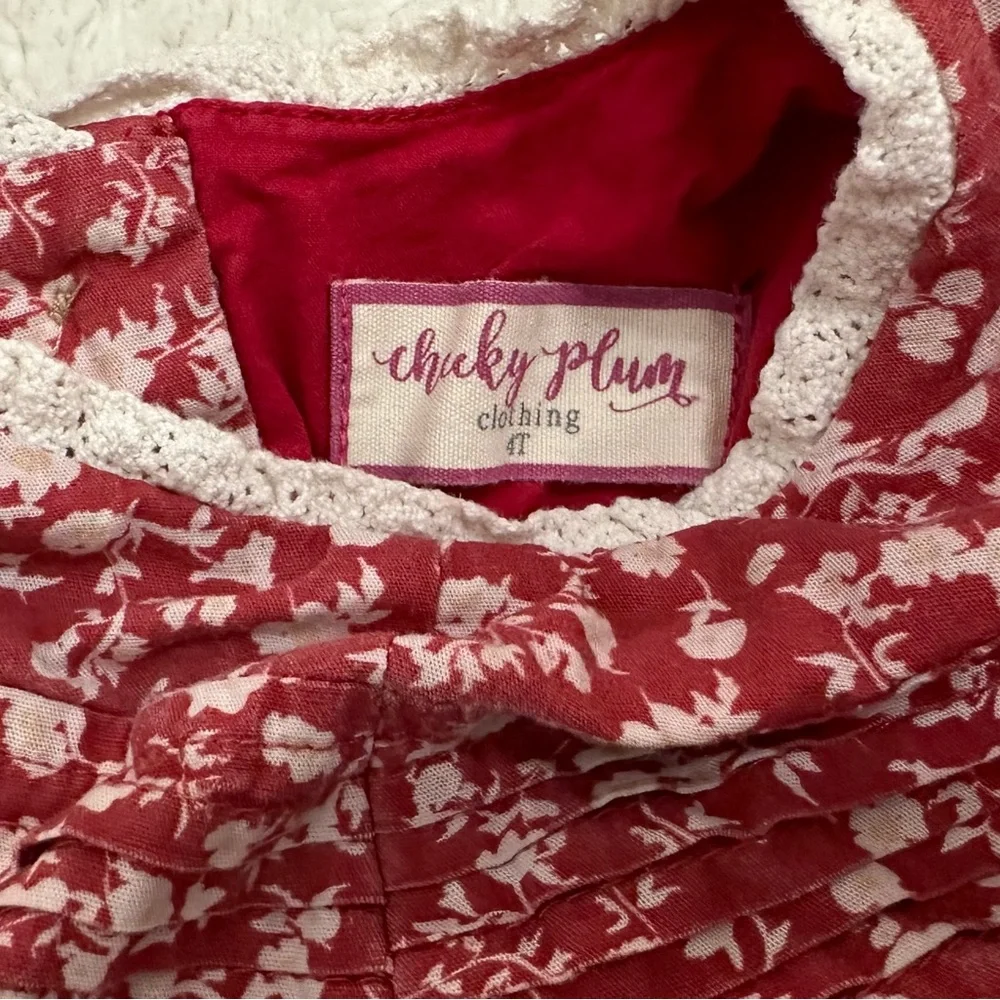 Cheeky plum Piper dress- poinsettia 4t - Picture 4 of 6